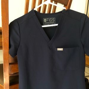 Figs Navy Blue Catarina Scrub Top - XXS
